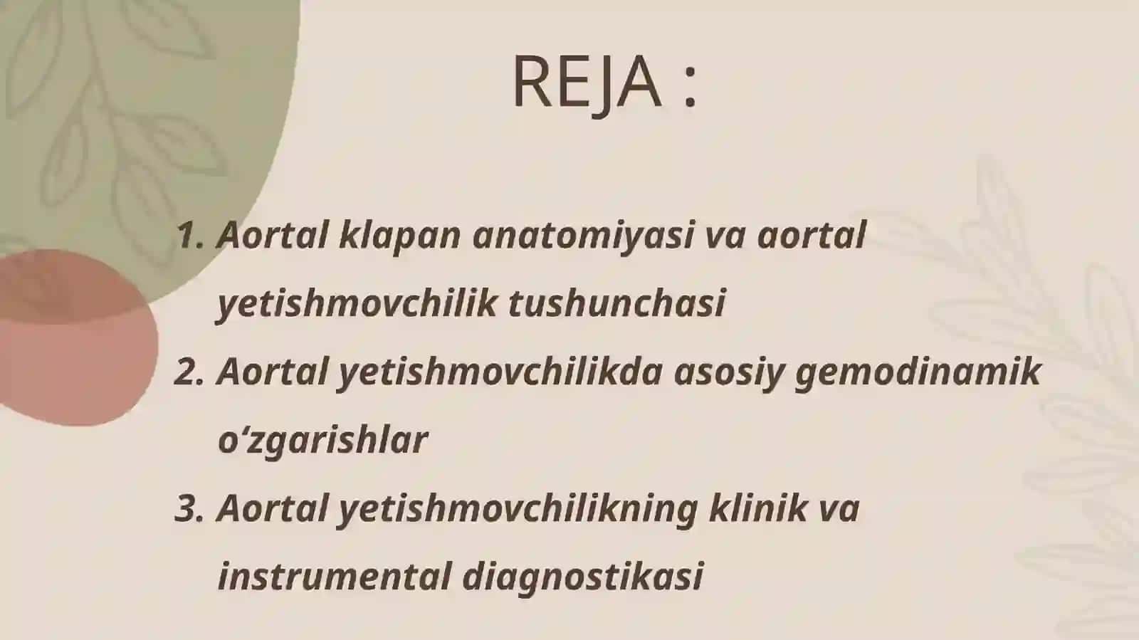 Aortalklapan anatomiyasi va aortalyetishmovchilik 2