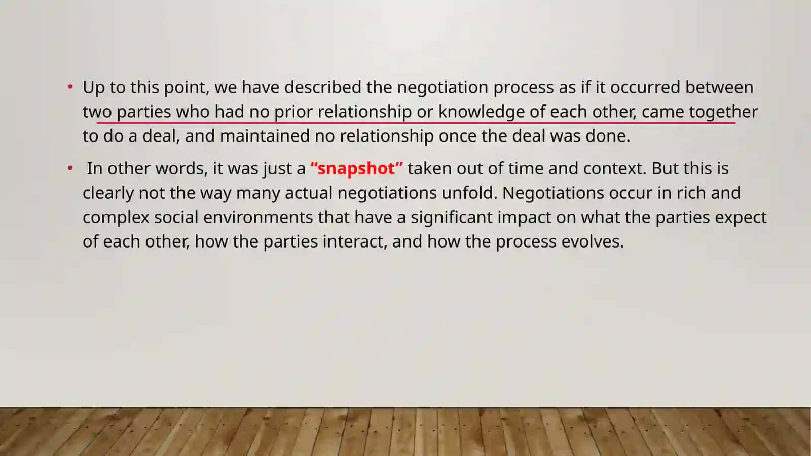 Relationships in Negotiation 2