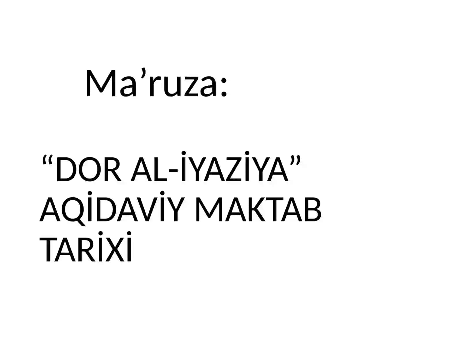 Kalom ilmi va aqida maktablari tarixi 2