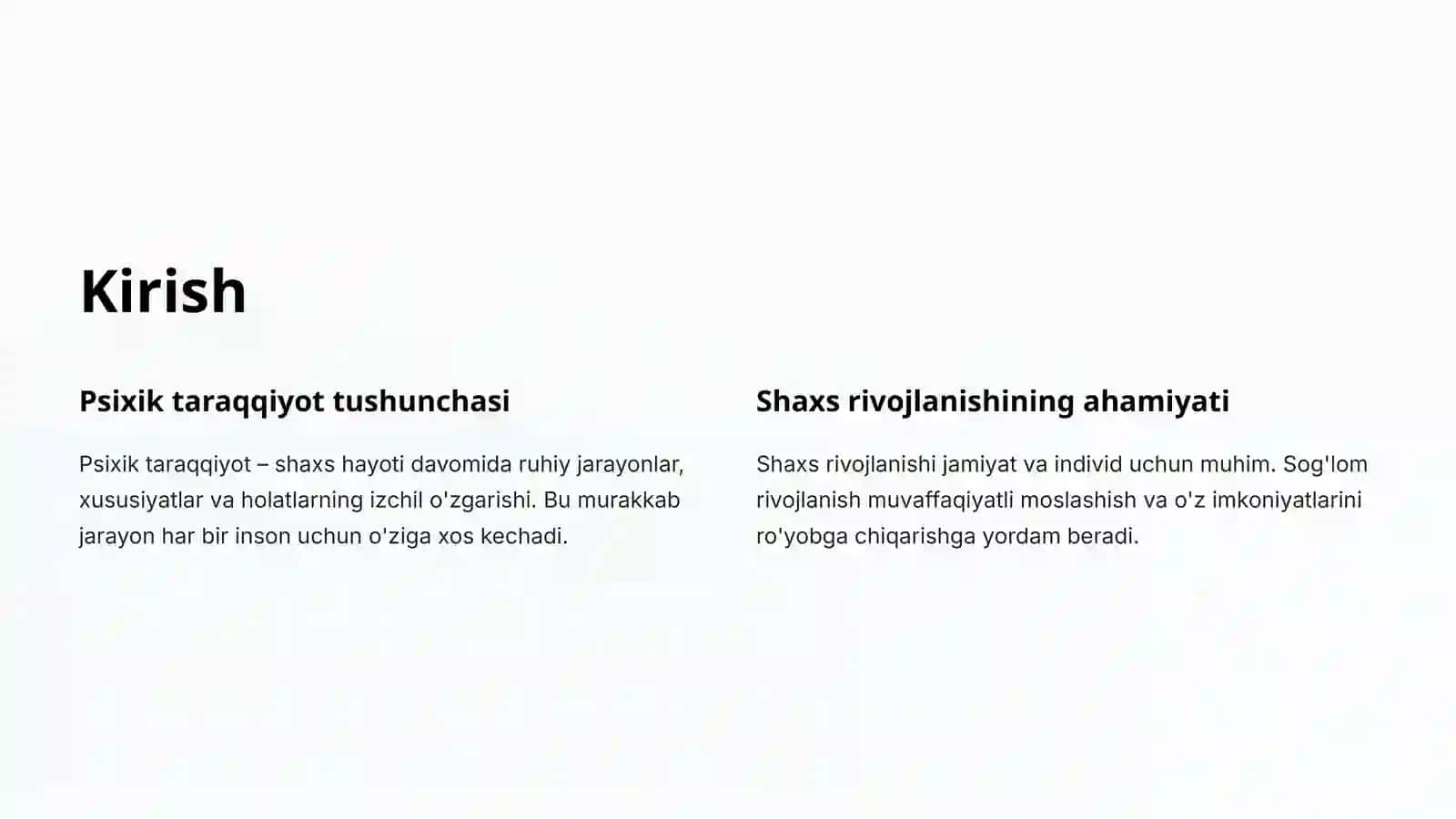 Shaxs psixik taraqqiyot bosqichlari 2