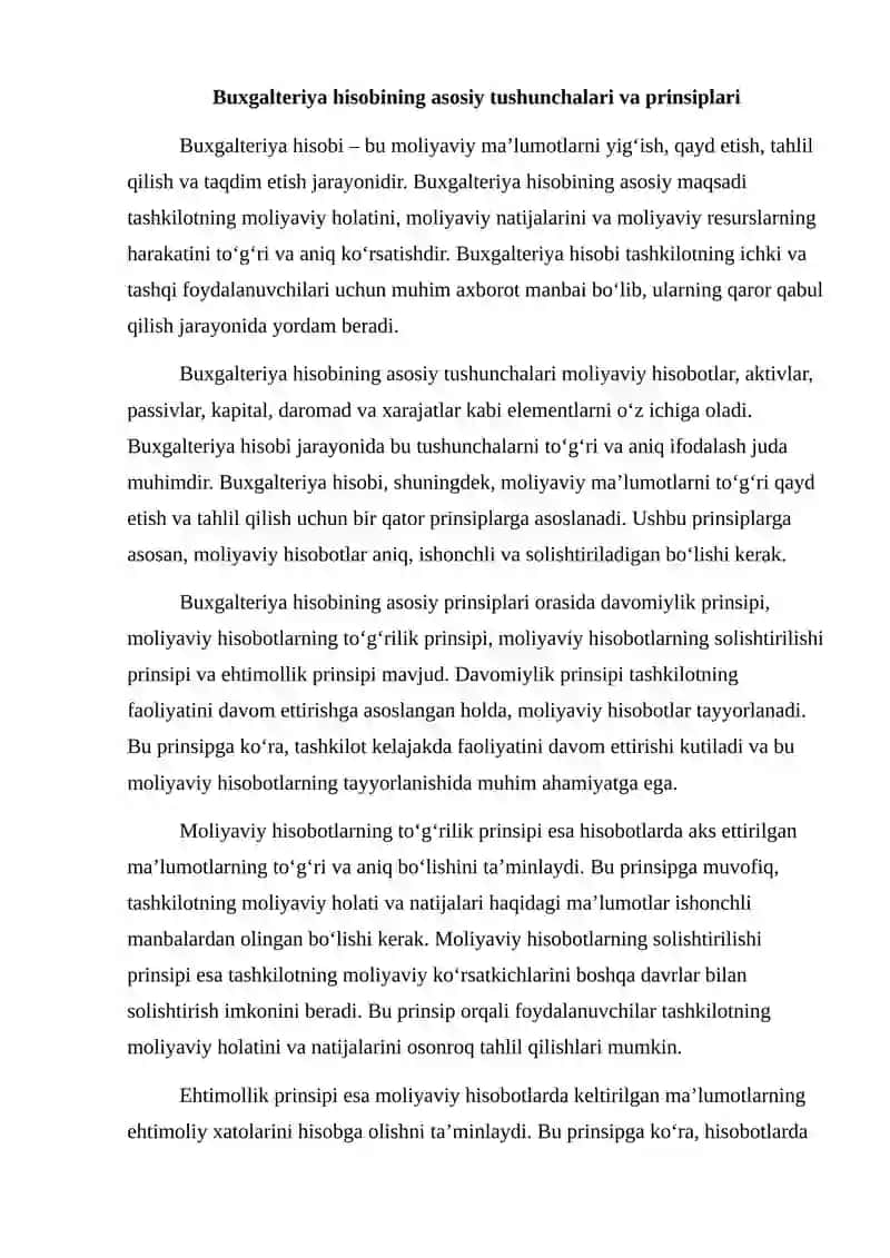 Buxgalteriya hisobining usullari 2