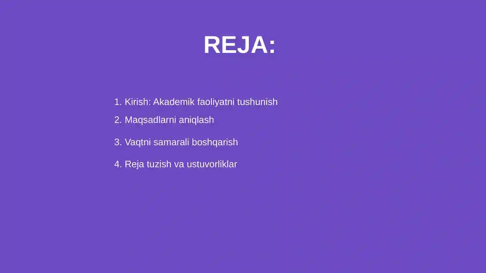 Shaxsiy akademik faoliyatni tashkil etish 2