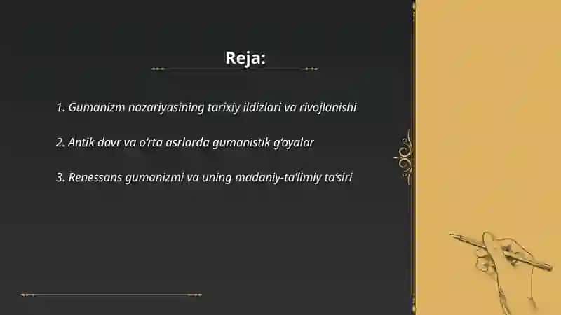 Gumanizm nazariyasi 2