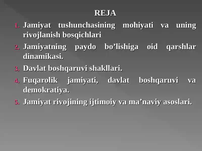 Jamiyat Falsafasi 2