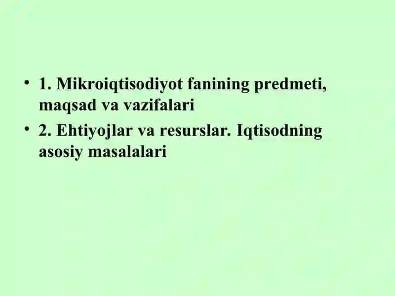 Mikroiqtisodiyot 2