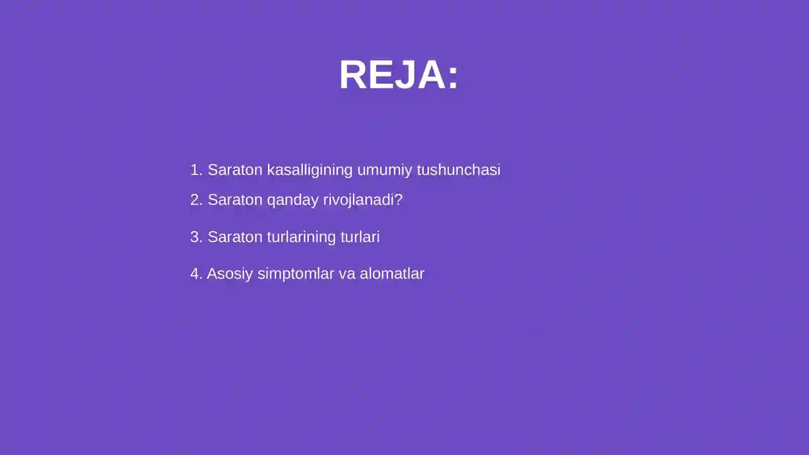Saraton kasalliklari haqida tushuncha 2