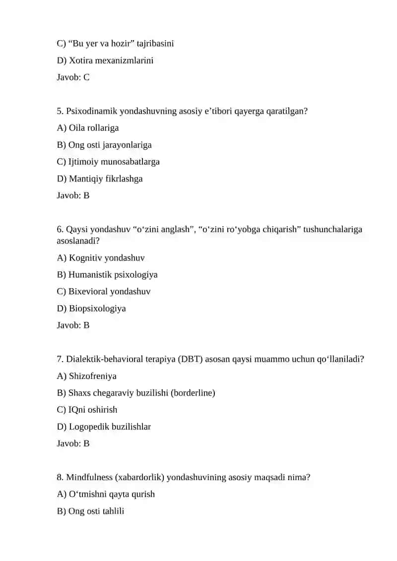 Bugungi kundagi eng zamonaviy psixologik yondashuvlar 2