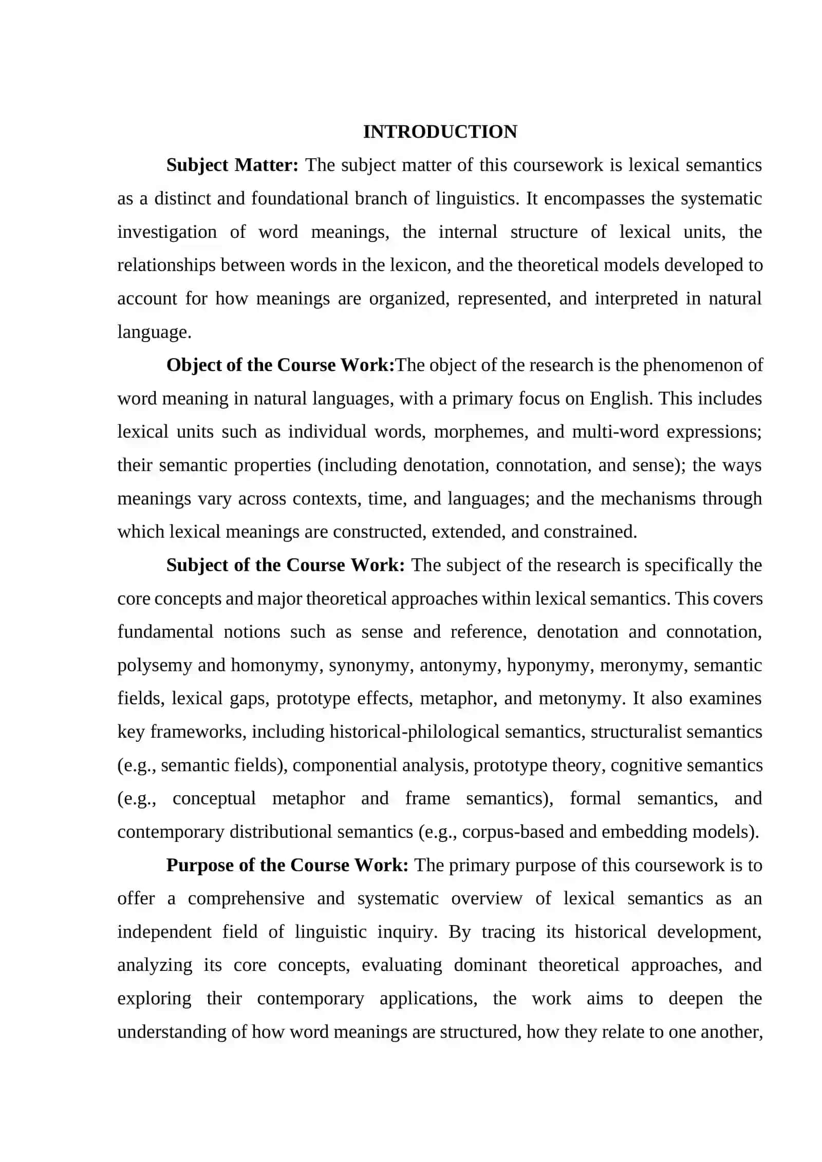 Lexical semantics as a field of linguistic study: core concepts and approaches 2