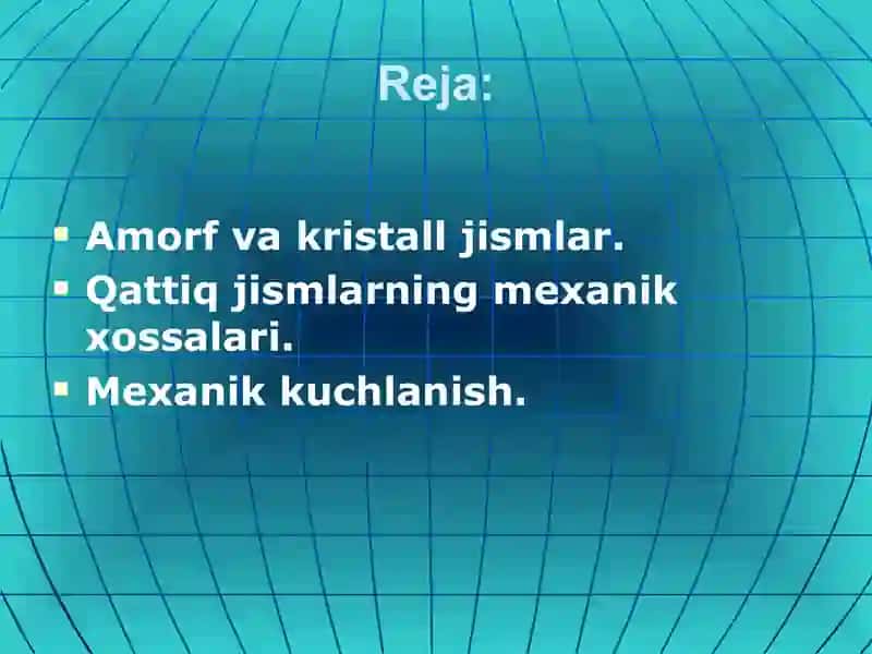 Amorf va kristall jismlar 2