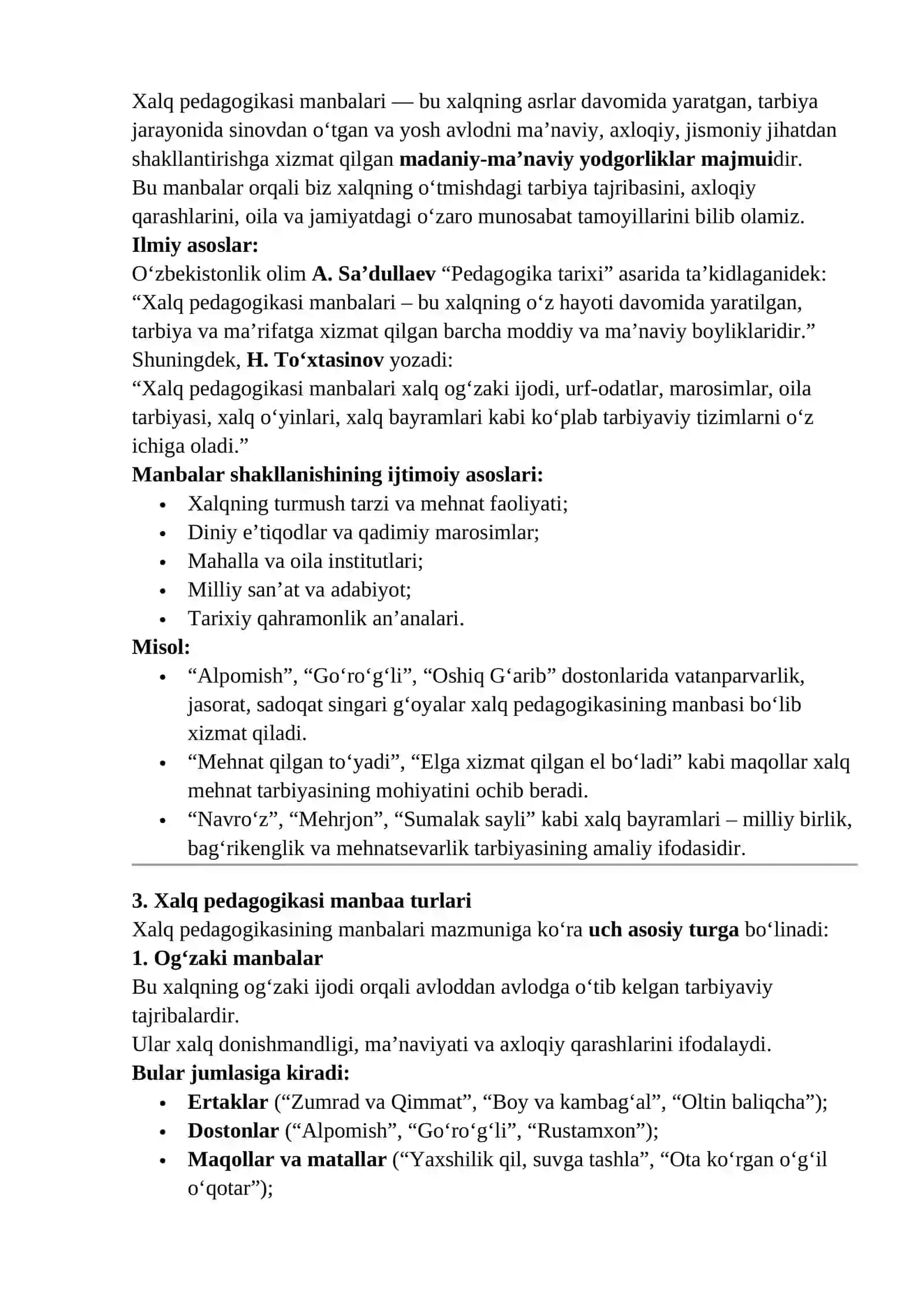 Xalq pedagogikasi manbalari 2