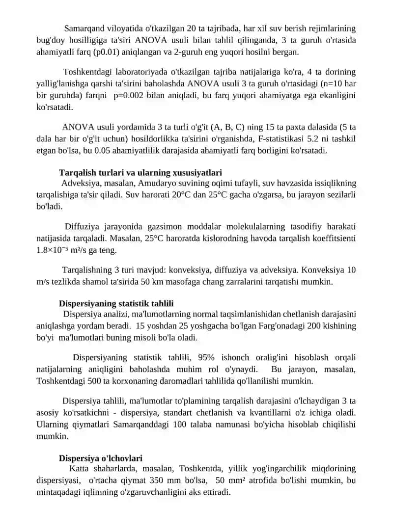 Dispersion analiz asoslari 2