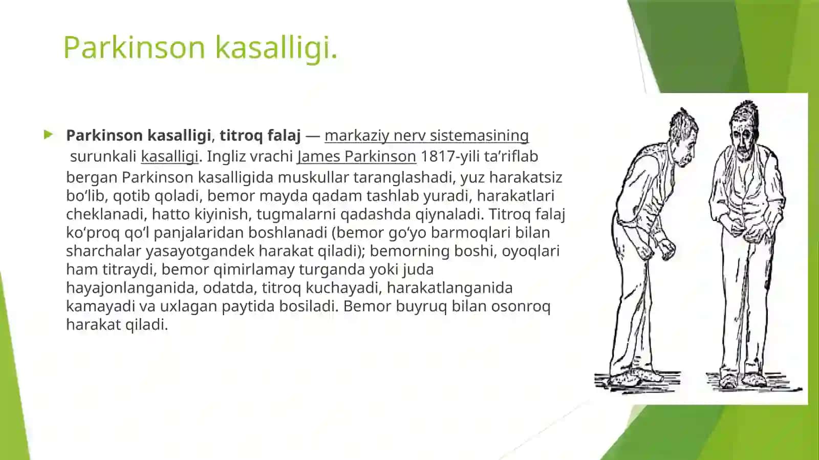 Parkinson kasalligini davolashda ishlatiladigan dorivor vositalar 2