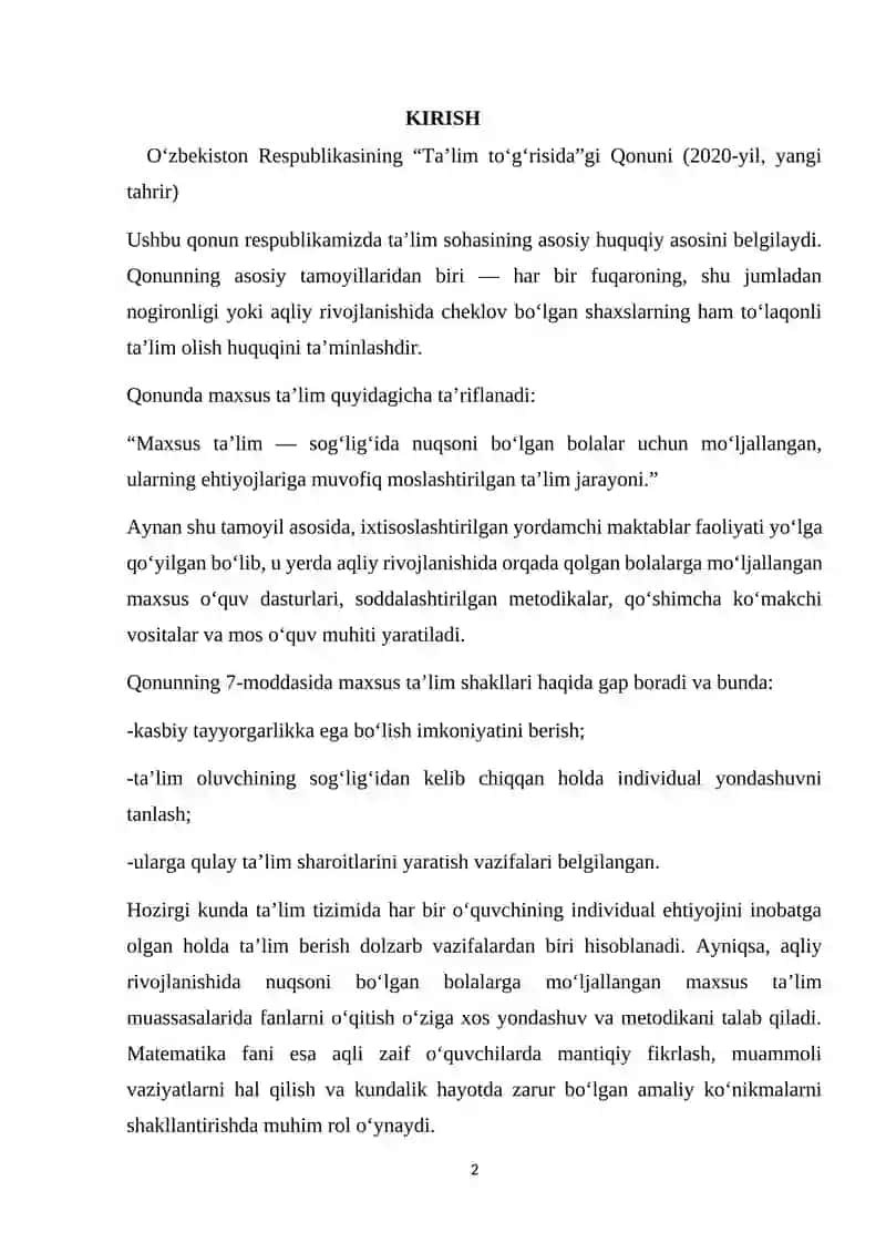 Oddiy kasrlarni o’rganish metodikasi 2