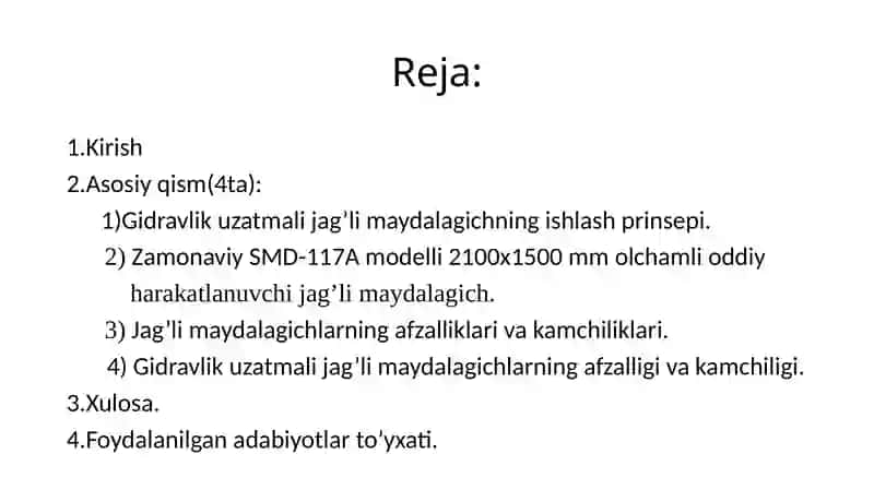 Zamonaviy gidravlik uzatmalijag’limaydalagichlar 2