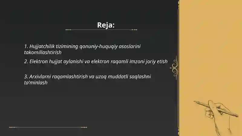 Hujjatchilikning takomillashuvi 2