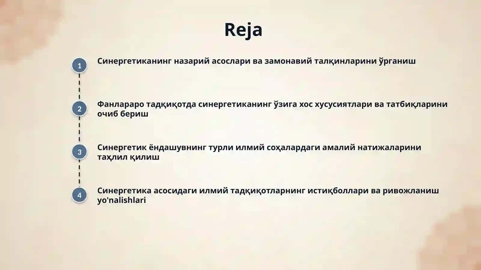 Sinergetika- fanlararo Ilmiy tadqiqot metodi 2