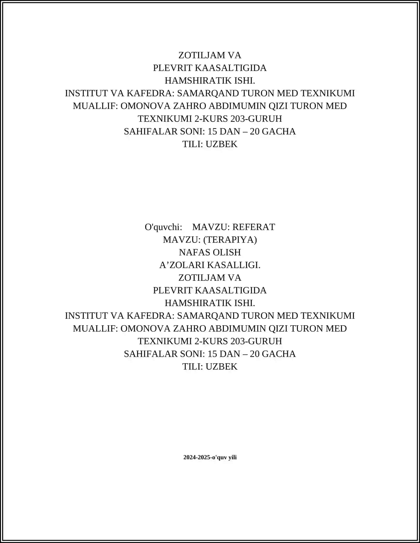 NAFA OLISH .. A'ZOLARI KASALLIGI 2