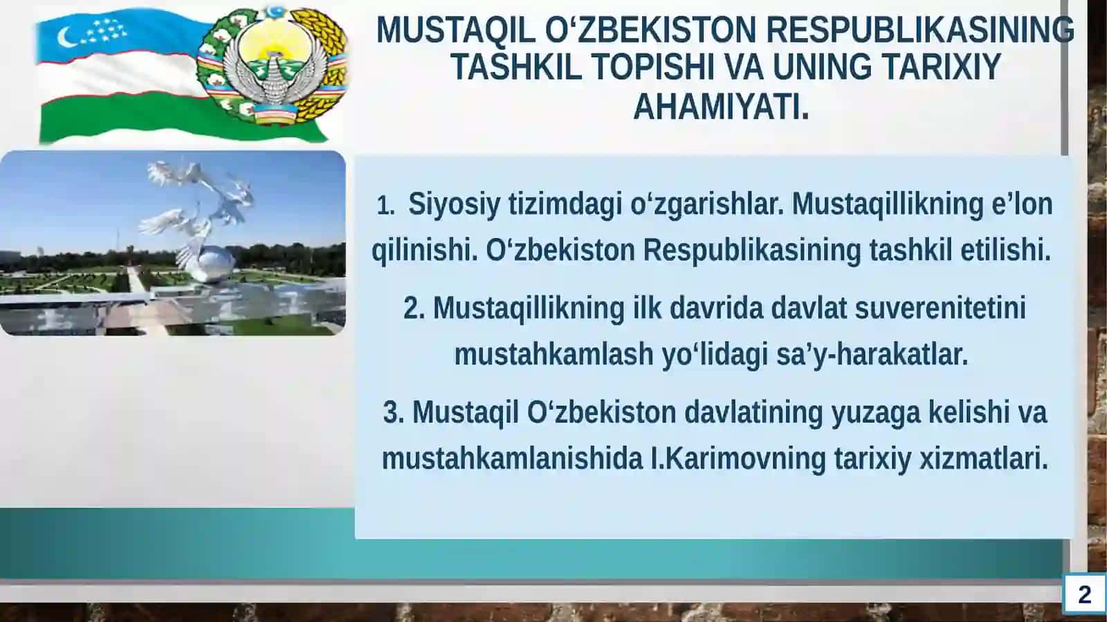 O’ZBEKISTONNING YANGI TARIXI 2
