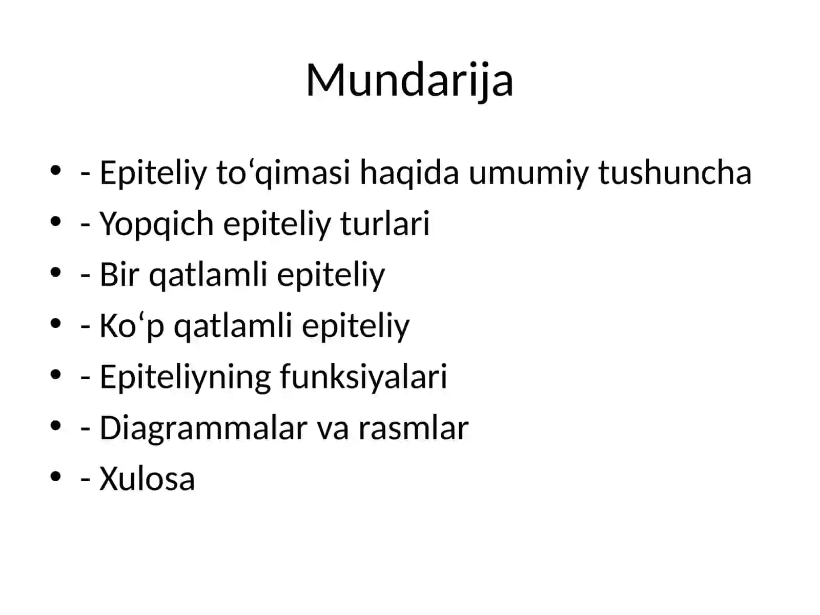 Epiteliy To‘qimasi 2
