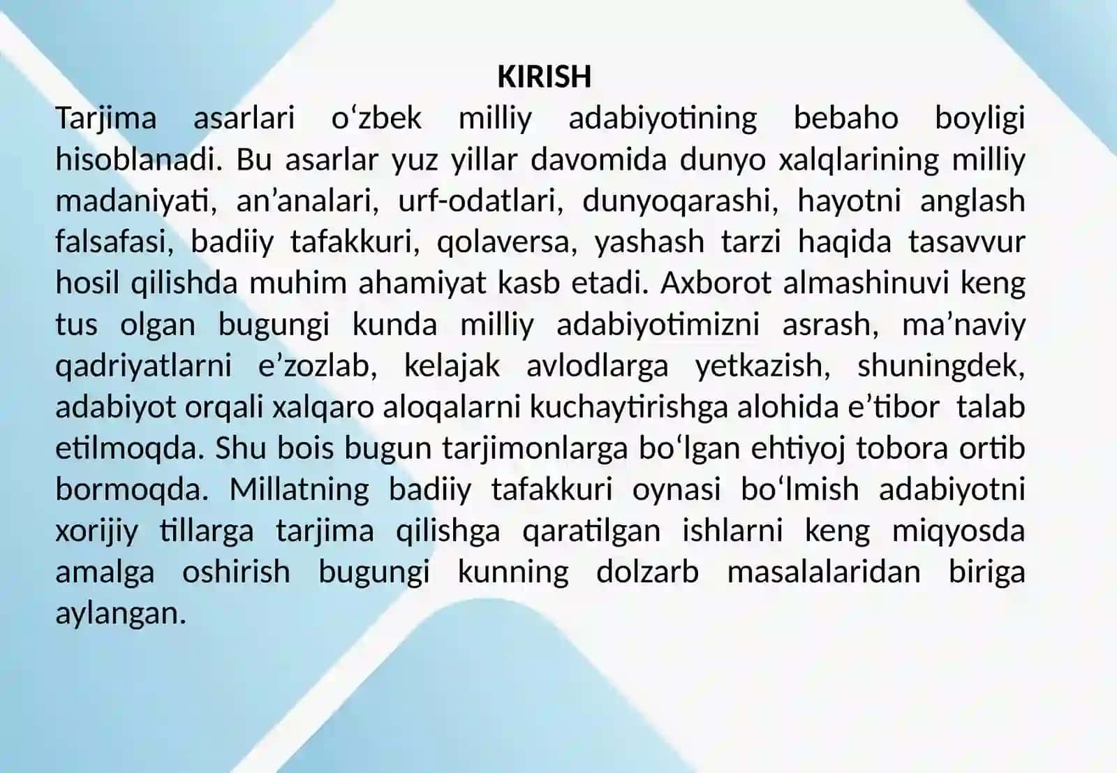 Badiiy asar tarjimonining vazifalari 2