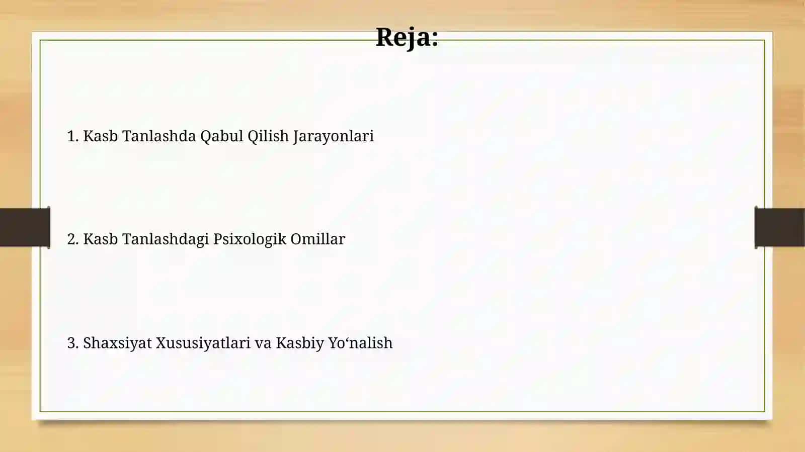 Kasb tanlashga doir psixalogik tadqiqotlar 2