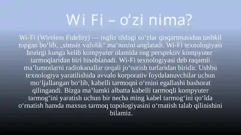 O'rnatilgan Tizimlarda Wi Fi Texnologiyasi Kurs Ishi pptx 2