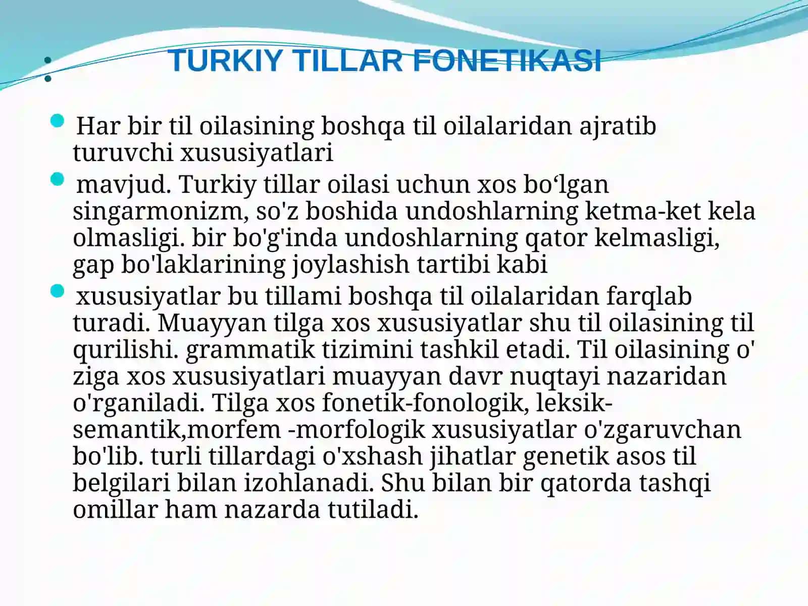 TURKIY TILLAR FONETIKASI 2