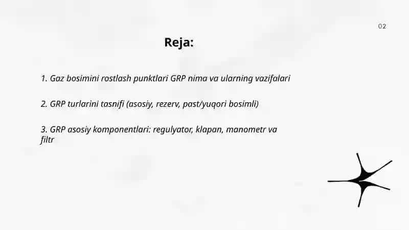 Gaz bosimini rostlash punktlari GRP 2