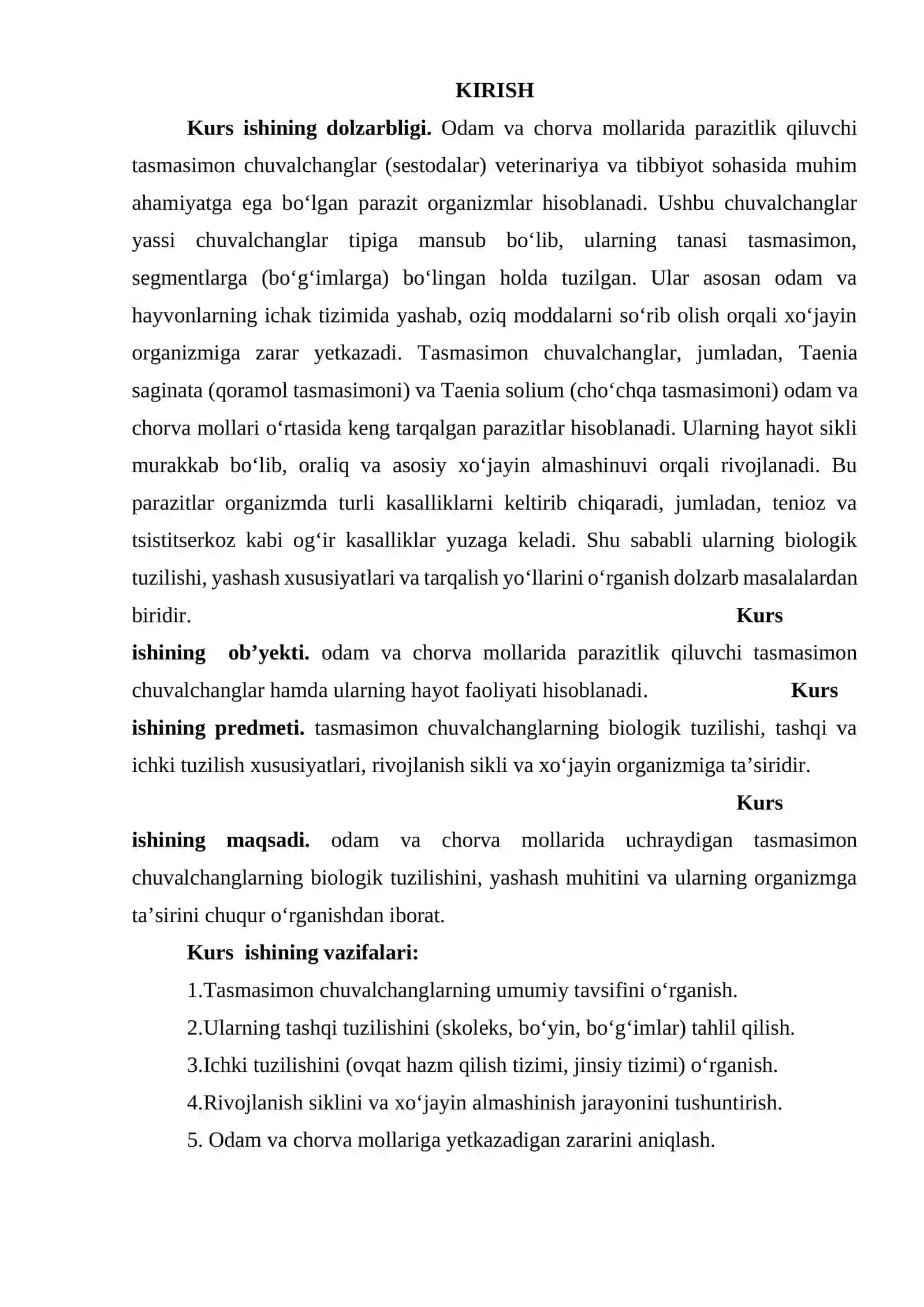 Tasmasimon chuvalchanglarning biologik tuzilishi 2