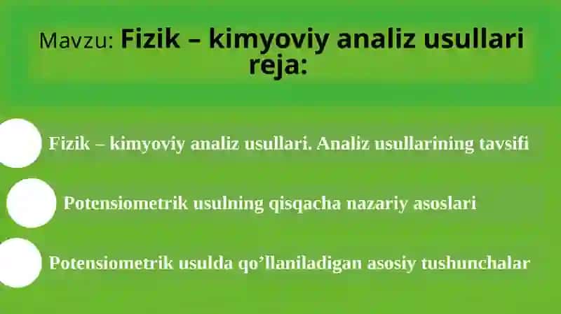 Fizik–kimyoviyanalizusullarireja 2