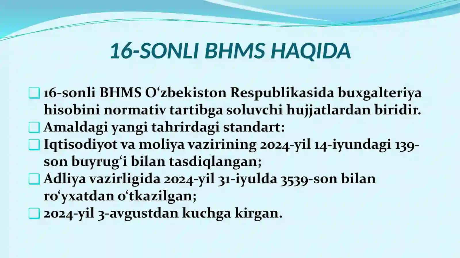 16-sonli BHMS 2