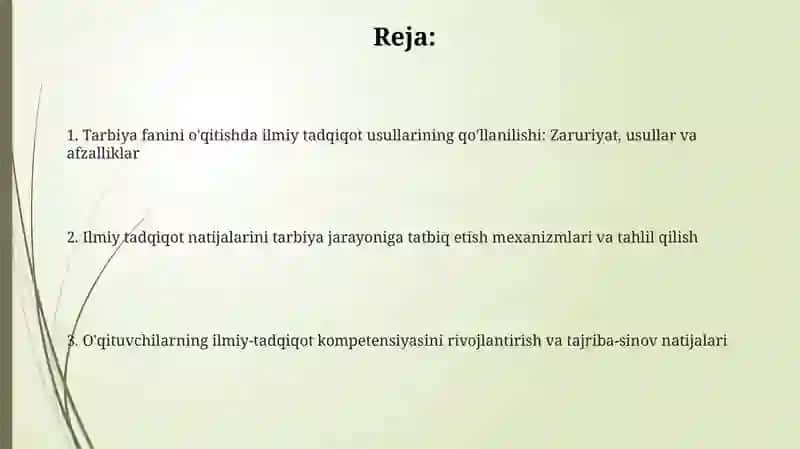 Tarbiya fanini o'qitishda ilmiy tadqiqot 2