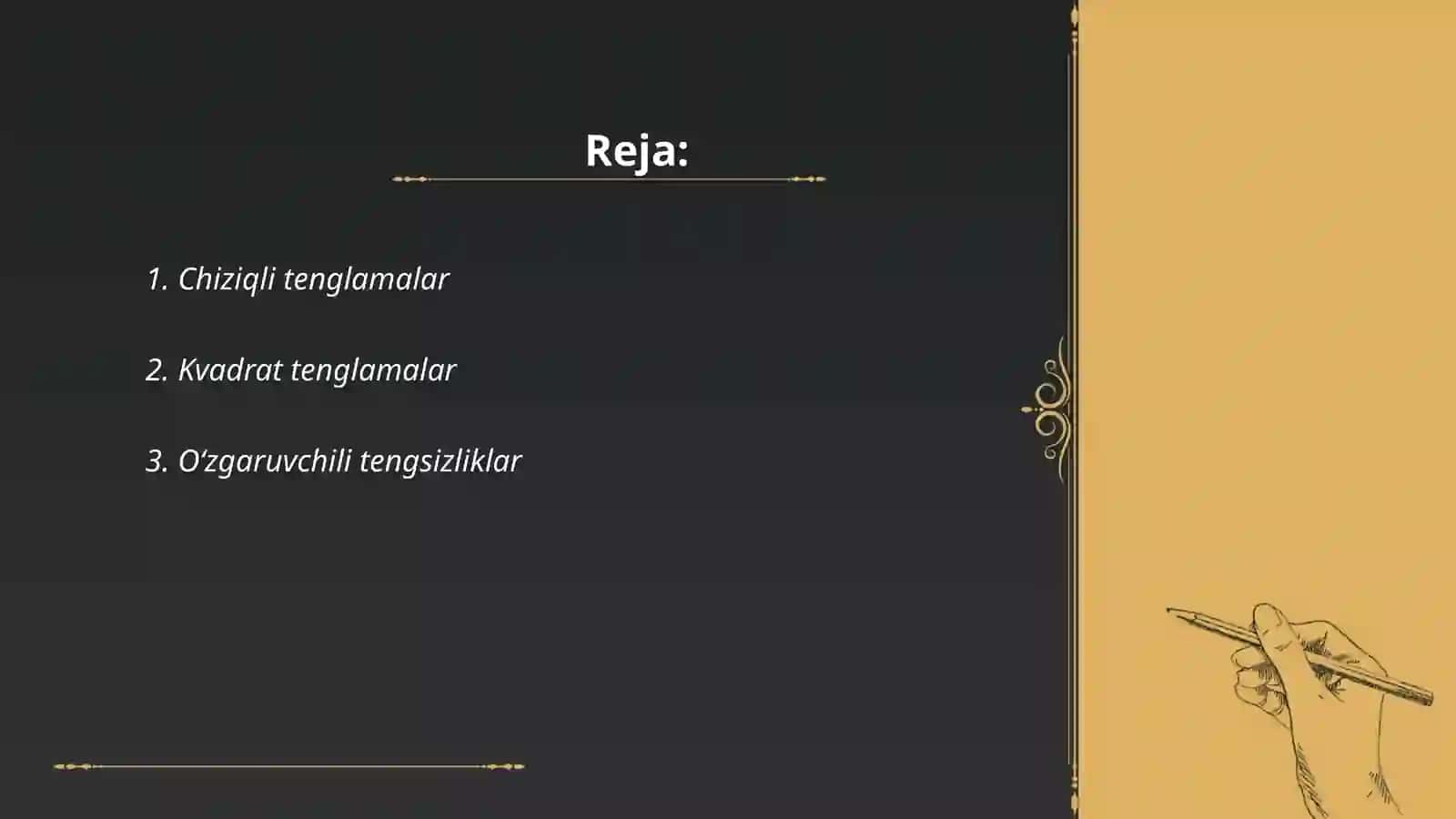 Chiziqli tenglamalarni yechish 2