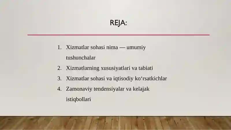 Xizmat ko‘rsatish soxasining asoslari 2