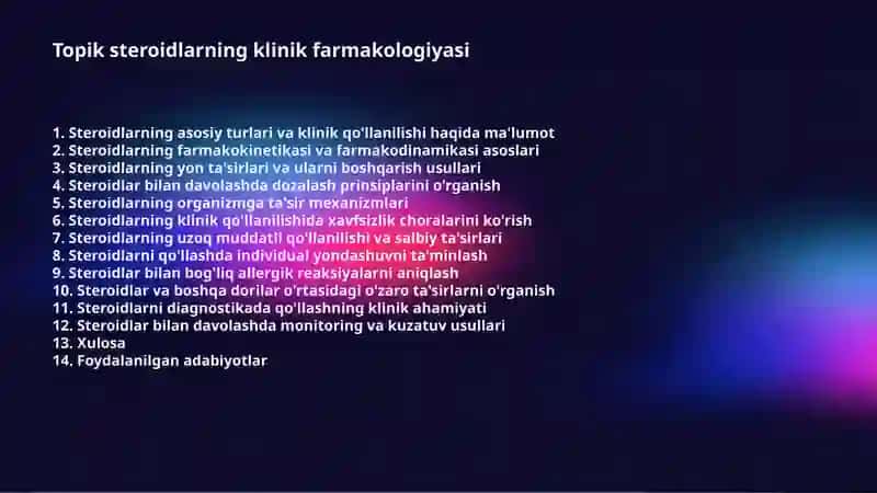 Topik steroidlarning klinik farmakologiyasi 2