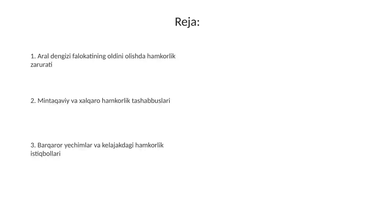 Orol muammosini oldini olish masalalaridagi hamkorliklar 2