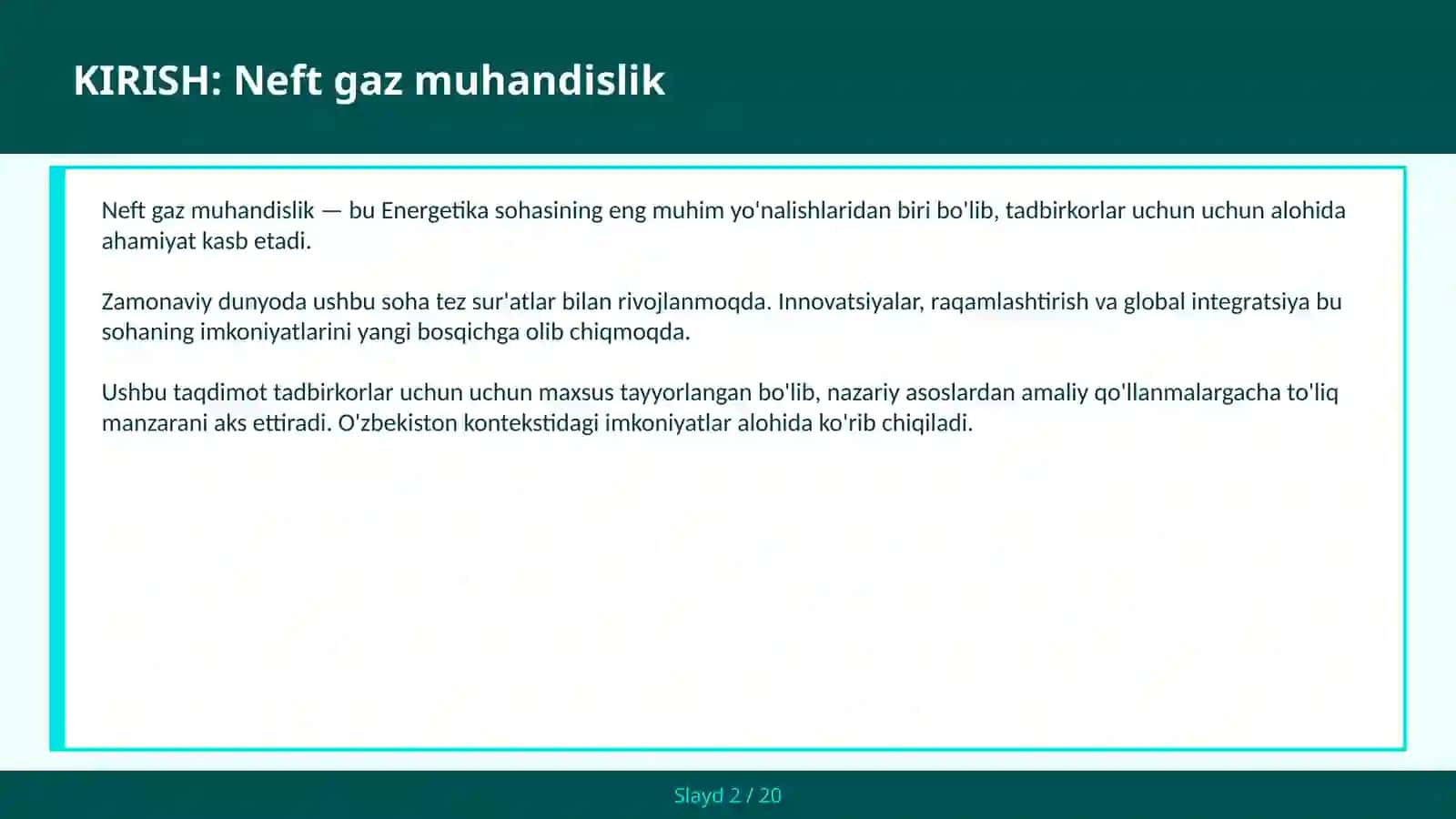 NEFT GAZ MUHANDISLIK 2