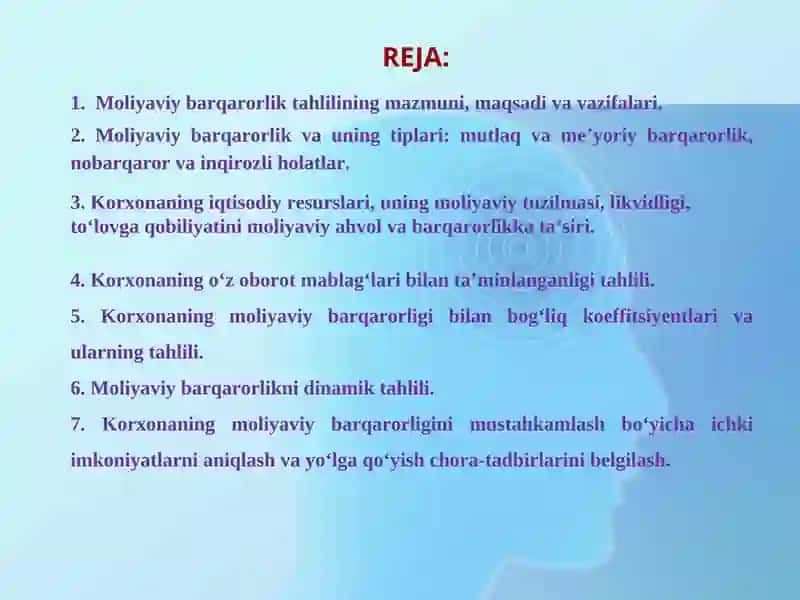 MOLIYAVIY  BARQARORLIK  TAHLILI 2