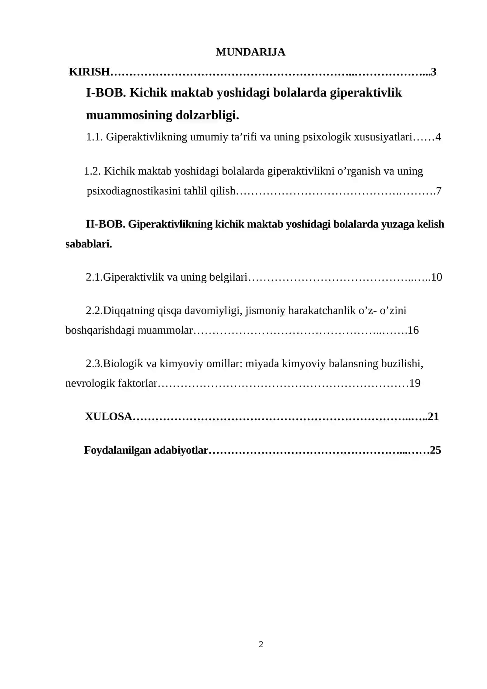 Kichik maktab yoshidagi bolalarda giperaktivlik va uning psixodiagnostikasi 2