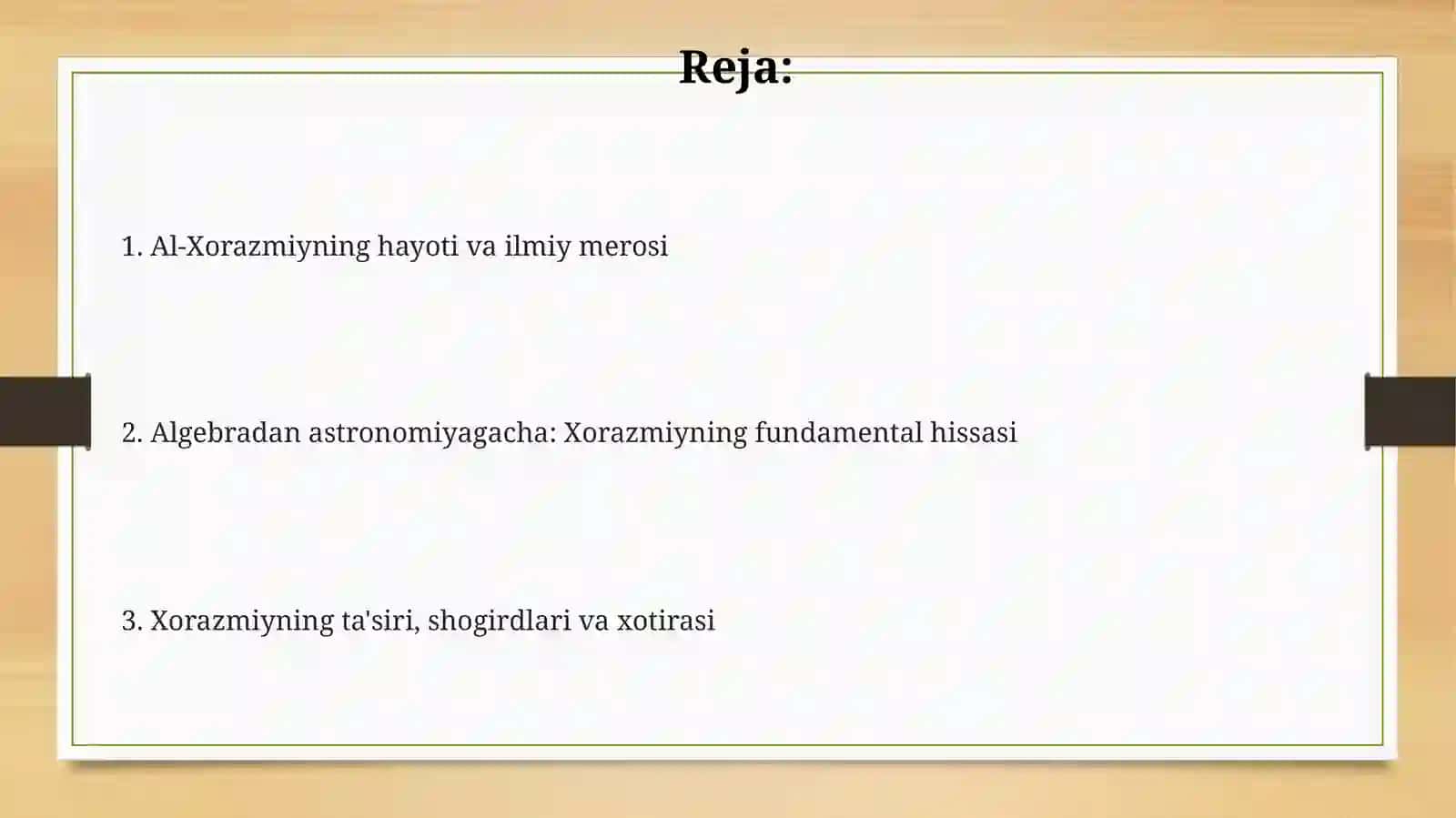 Muhammad Al-Xorazmiy hayotiva ijodi haqida 2