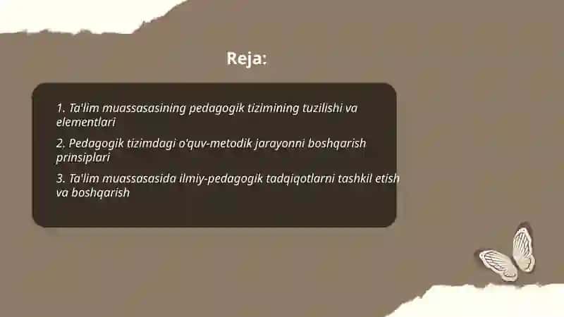 Ta'lim mussasasi pedagogik tizim va ilmiy boshqaruv obyekti sifatida 2