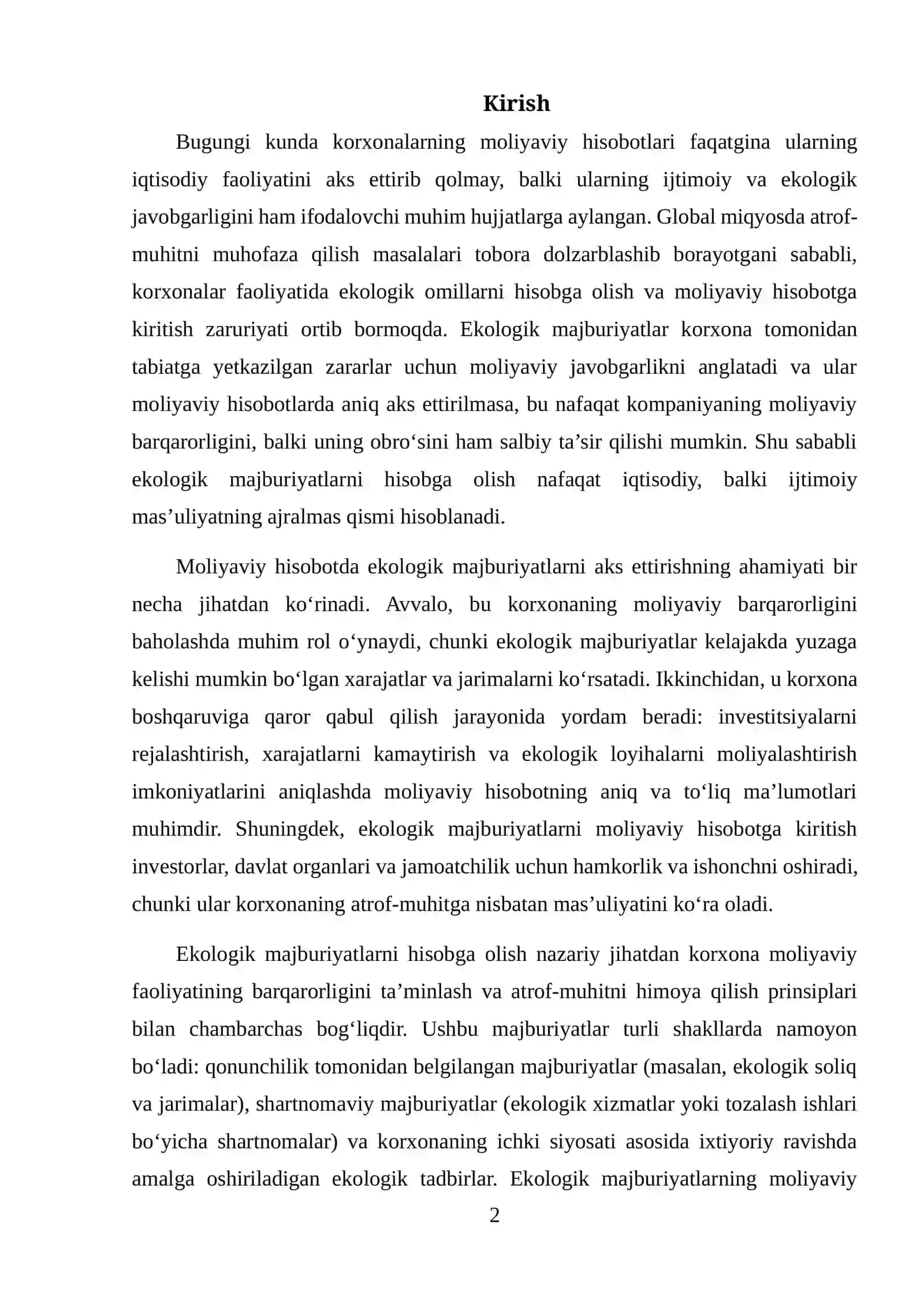 EKOLOGIK MAJBURIYATLARNI HISOBGA OLISH 2