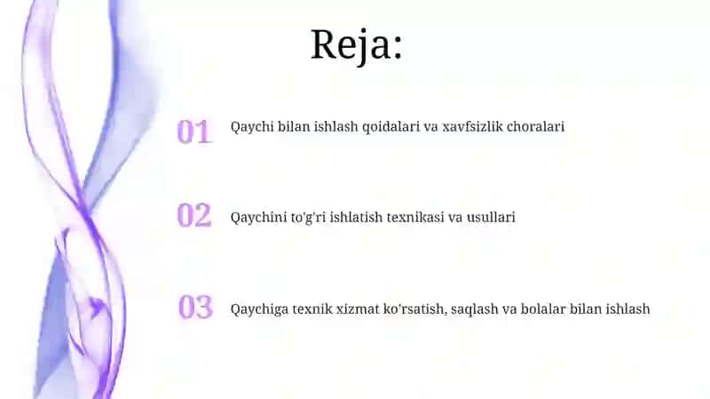 Qaychi bilan ishlash qoidalari va xavfsizlik choralari 2