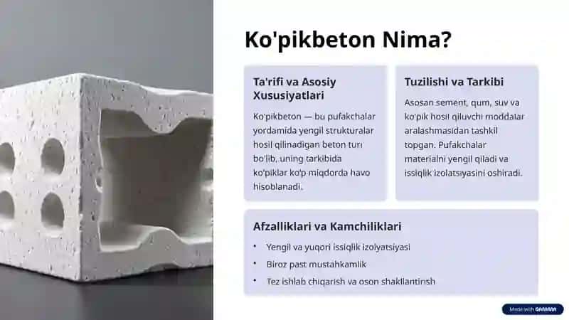 Ko'pikbeton Ishlab Chiqarish Texnologiyasi 2