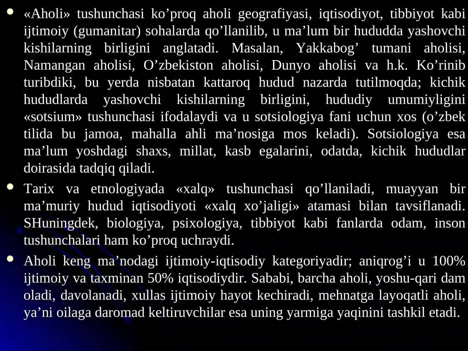 Aholi joylashuvi va geodemografik majmualar 2