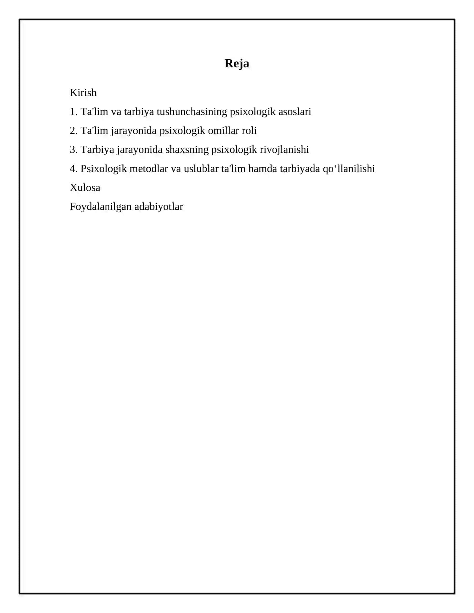 Ta'lim va tarbiya jarayonining psixologik asoslari 2