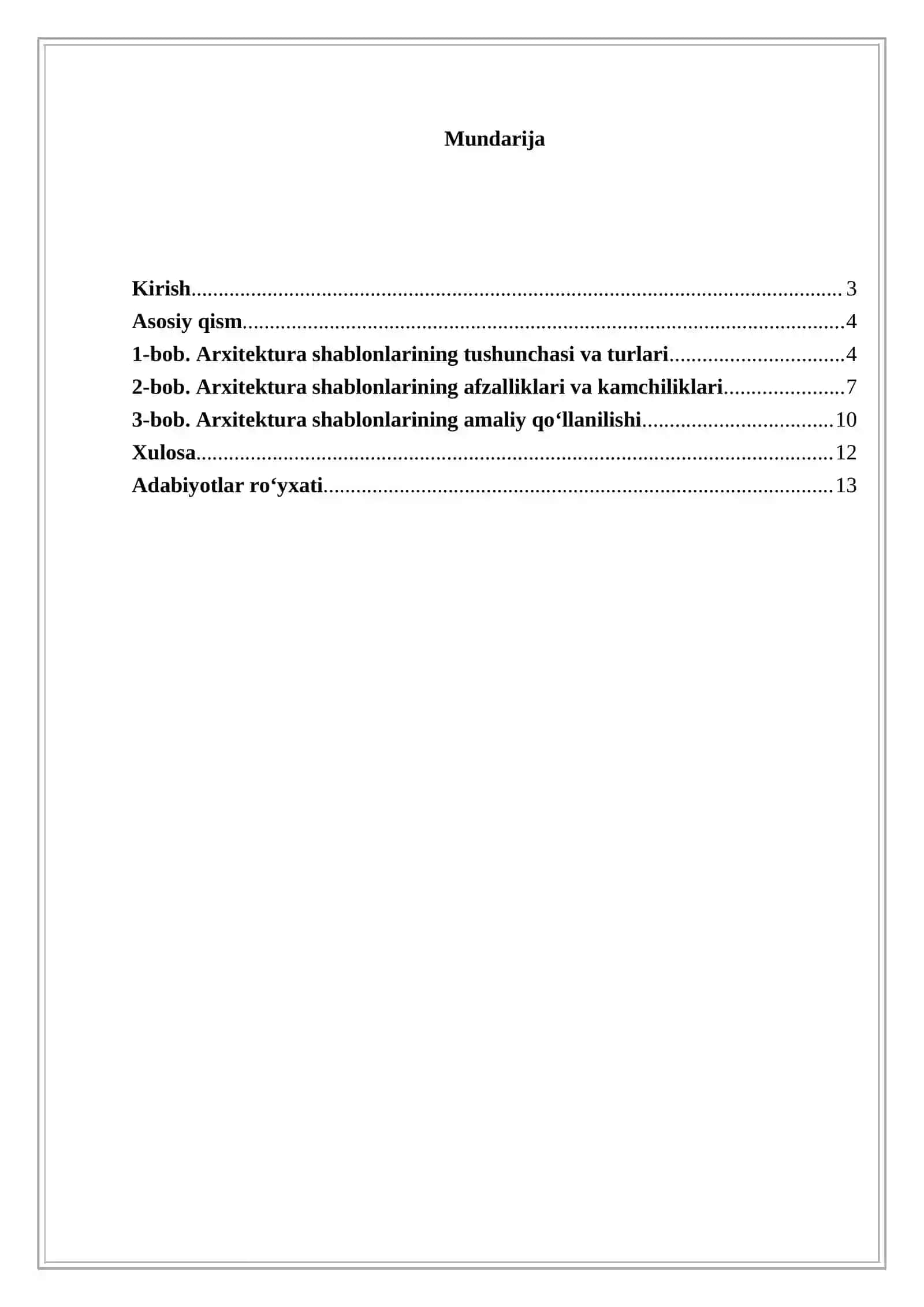 ARXITEKTURA SHABLONLARI 2