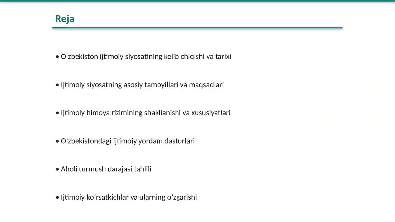 O‘ZBEKISTON RESPUBLIKASIDA IJTIMOIY SOHADAGI ISLOHOTLAR 2