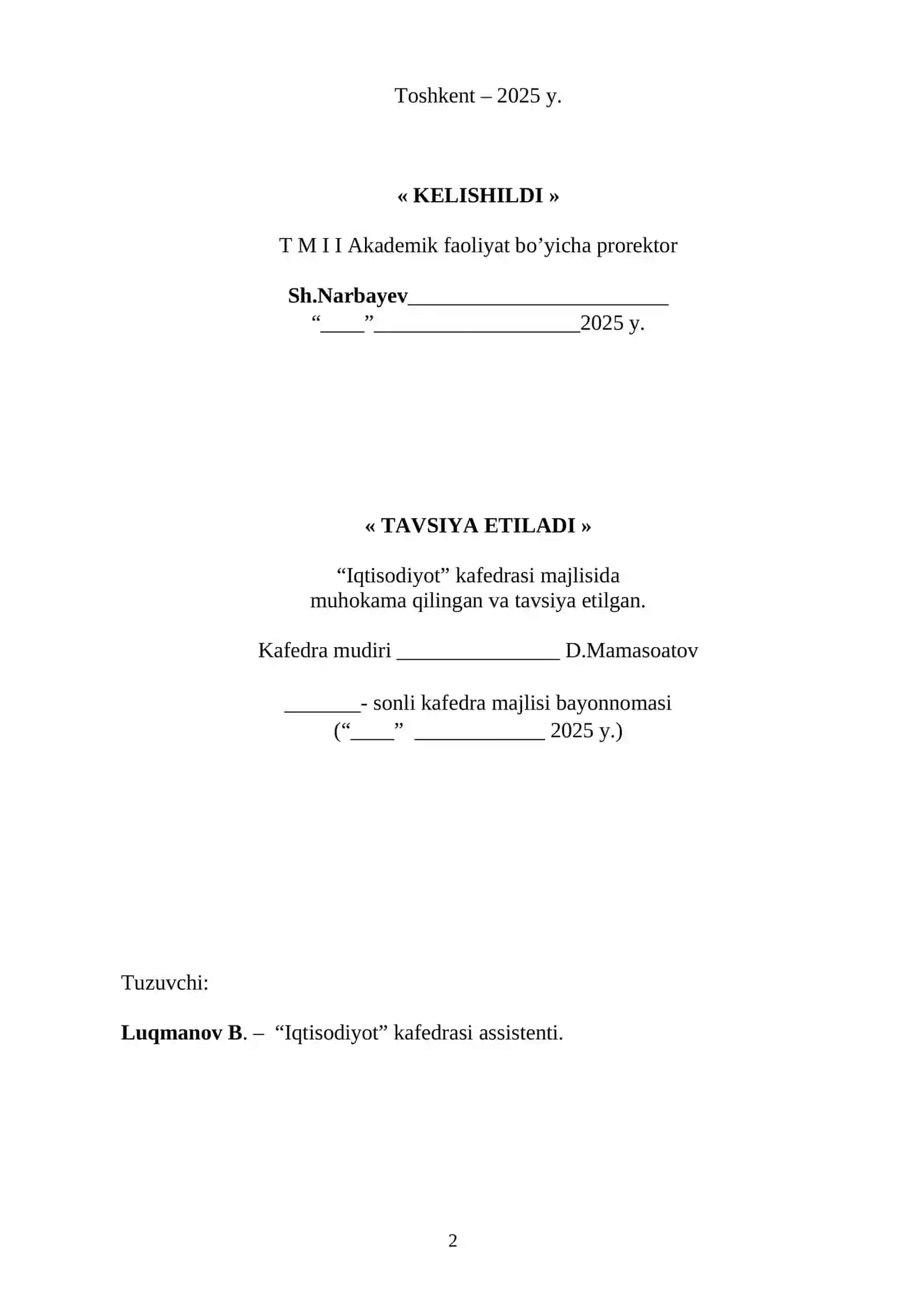 Global iqtisodiy rivojlanish 2