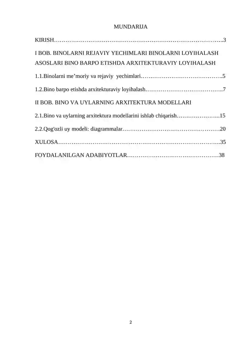 BINO INTERERLARINI LOYIHALASH VA MODELLASHTIRISH 2